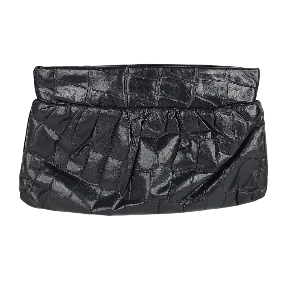 Samir Vintage Black Leather & Suede Clutch Pocketbook View 2